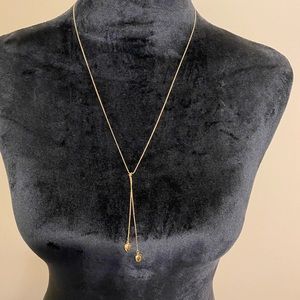 Trifari Gold necklace with 2 dangle hearts